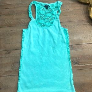 American Eagle tank top with lace back.